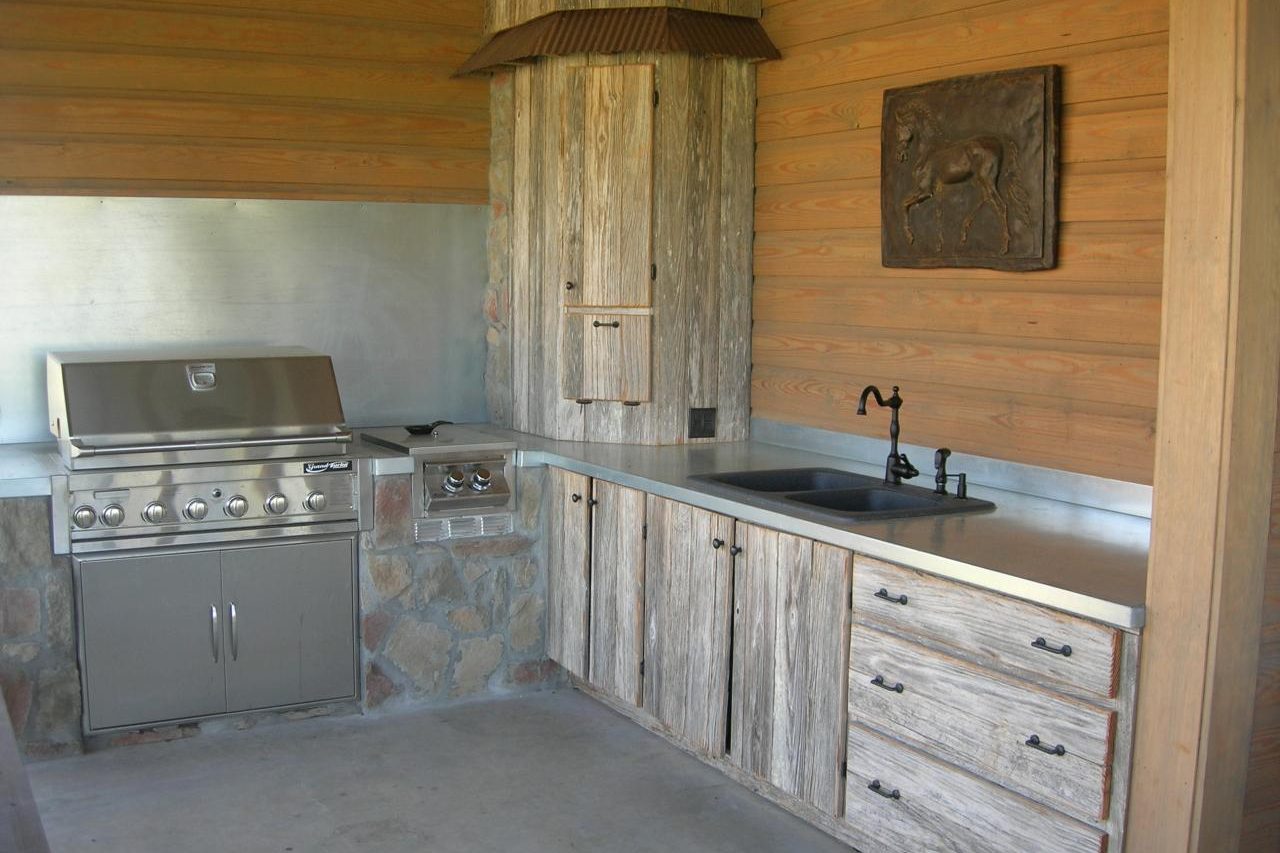 Outdoor kitchen built into the stable at Ranches of Clear Creek